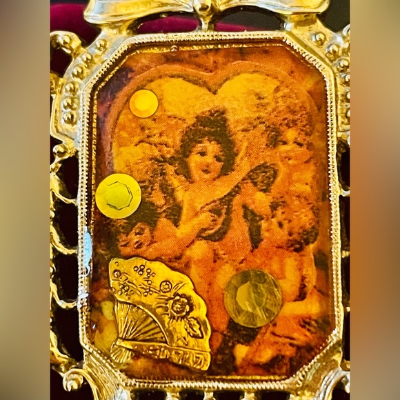 Vintage 1928 Victorian Cherub Angel Pearl Brooch - Picture 3 of 8